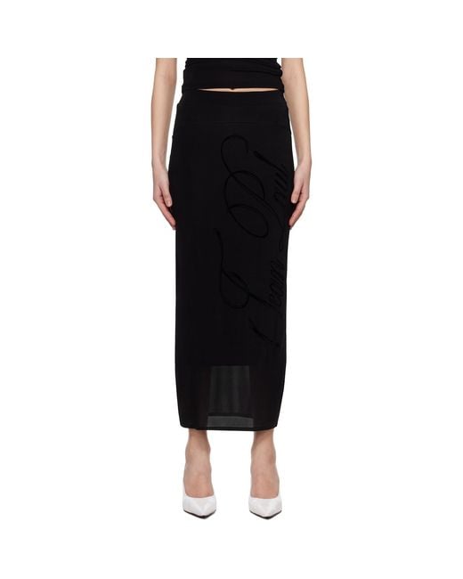 Jean Paul Gaultier Black Light Viscose Jersey Maxi Skirt