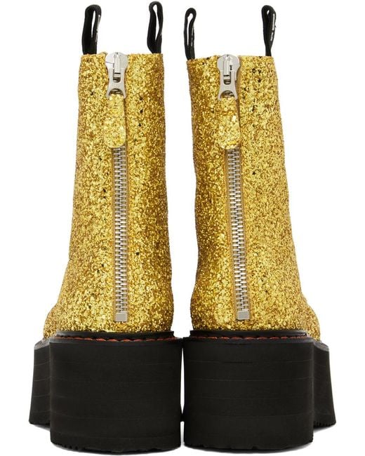 R13 Yellow Gold Double Stack Boots