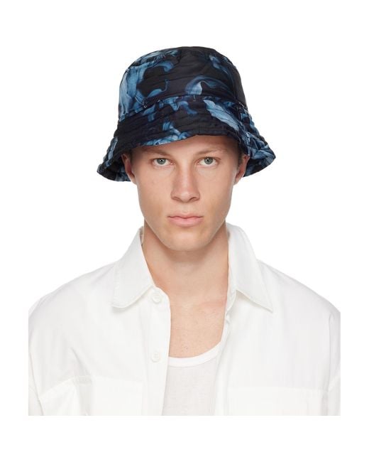 Dries Van Noten Blue Printed Bucket Hat for men