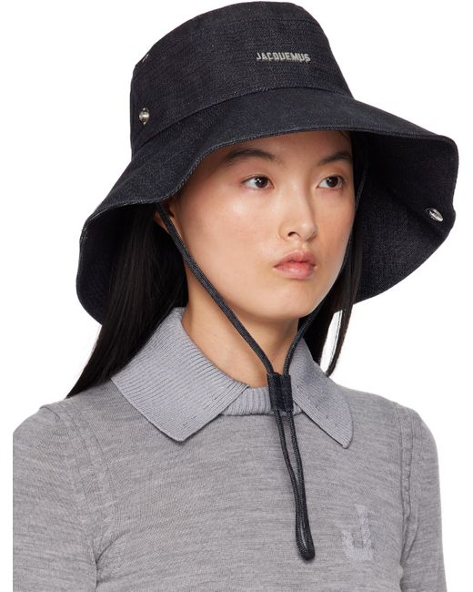 Jacquemus ネイビー La Croisière 'The De-Nîmes' デニム バケットハット Black