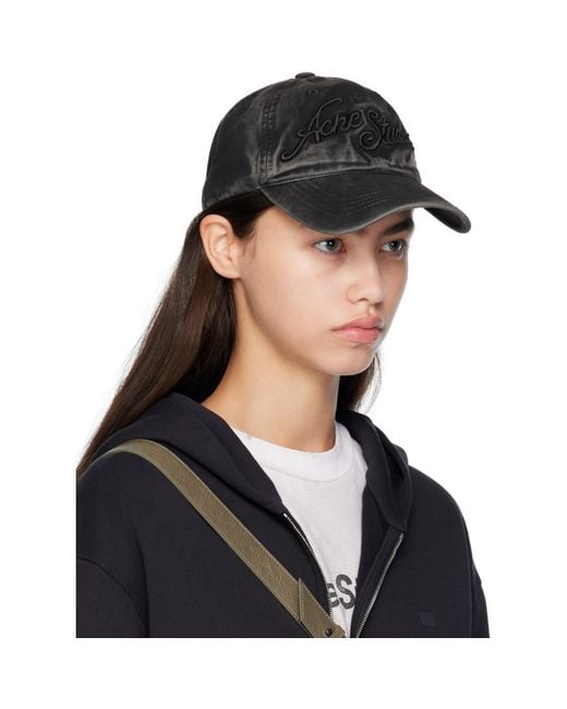 Acne Black Logo Cap