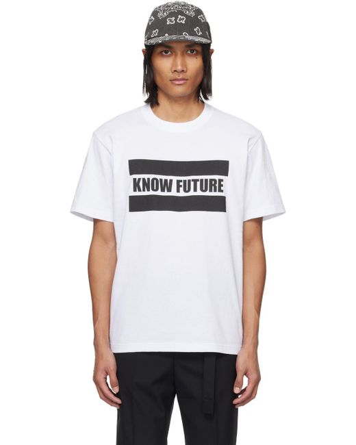 Sacai White 'know Future' T-shirt for men