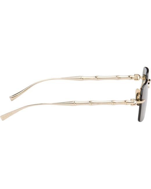 Gucci Green Frameless Rectangular Sunglasses for men