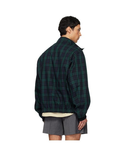 we11done Blue Classic Check Herrington Jacket for men
