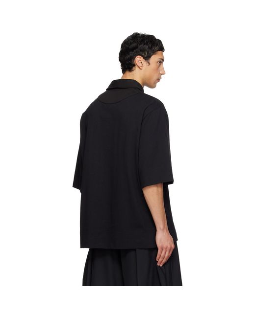Simone Rocha Black Pressed Rosette Rugby Jersey Polo for men