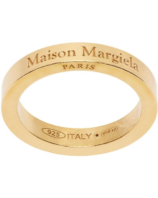 Maison Margiela ゴールド ロゴ リング Metallic