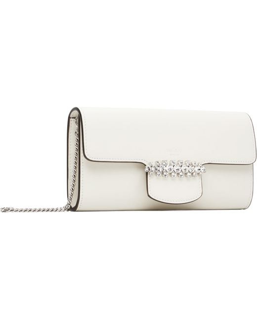 Jimmy Choo White Off- Bing Wallet Chain Bag