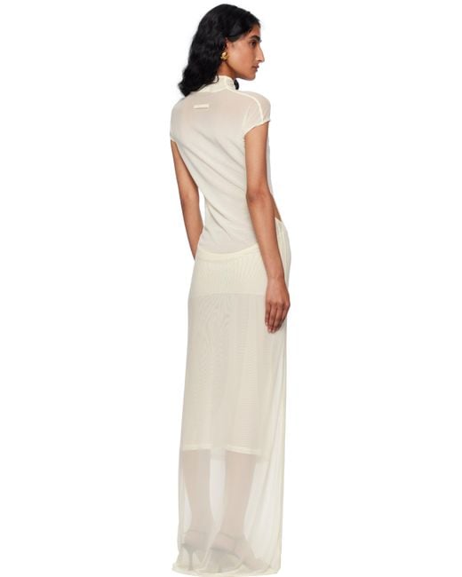 Jean Paul Gaultier Black Off- Sleeveless Flock Maxi Dress