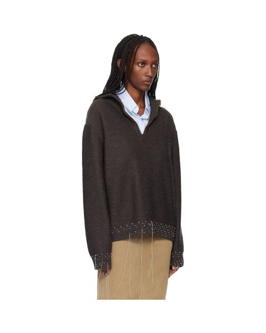 Maison Margiela Black Loose Thread Sweater