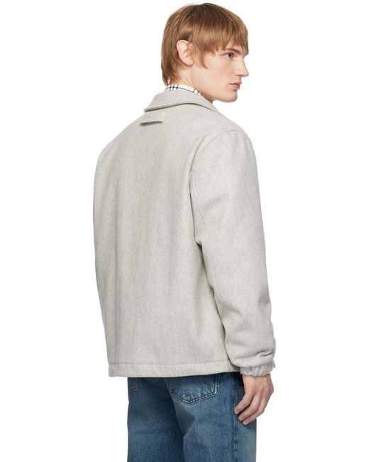 HUGO Gray Regular-Fit Padded Coach Jacket for men