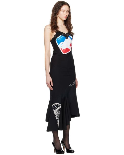 Conner Ives Black Reconstituted Midi Dress