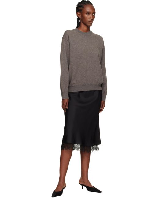 Rohe ブラック Lace-Trimmed シルク ミディアムスカート Black