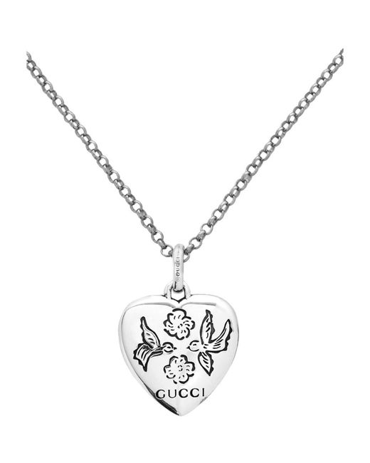 Gucci Silver Blind For Love Necklace in Metallic Lyst