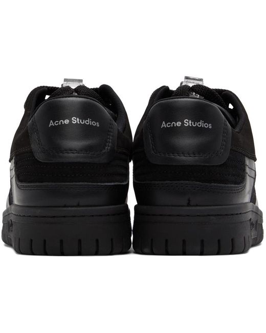 Acne Black Leather Low Top Sneakers for men