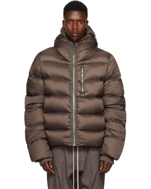 Rick Owens Synthetic Brown Gimp Down Jacket for Men | Lyst