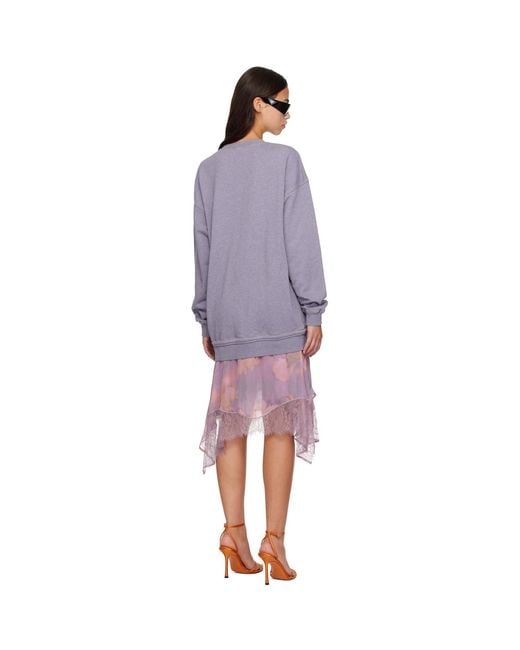 DIESEL Purple Sweatshirt Minidress