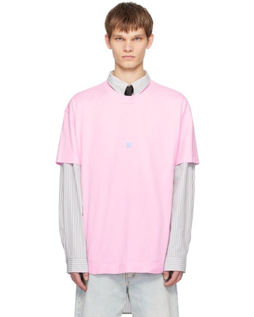 T-shirt rose à image à logo Givenchy pour homme en coloris Pink