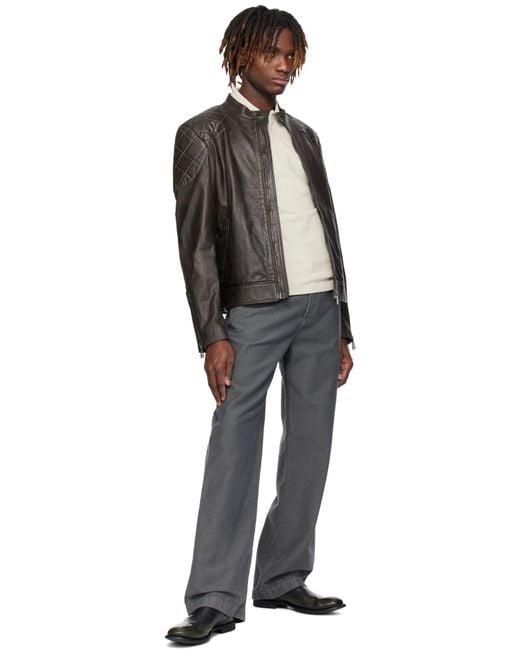 メンズ Belstaff ブラウン Legacy Outlaw レザージャケット Black