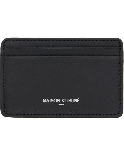 Maison Kitsuné Black Paris' Card Holder for men