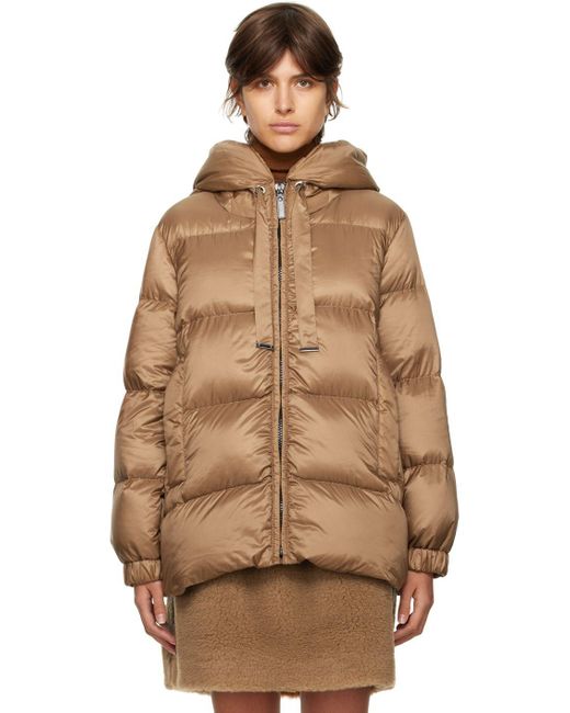 Max Mara Off- The Cube Seia Down Jacket in Brown | Lyst