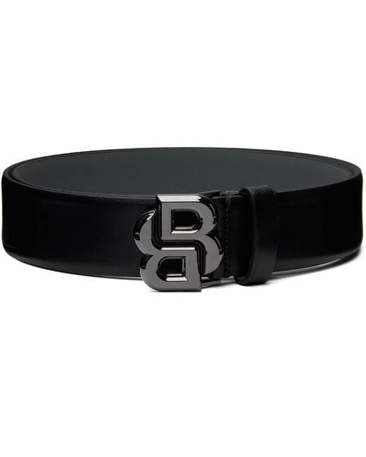 Boss Black Leather Double-B Monogram Belt for men
