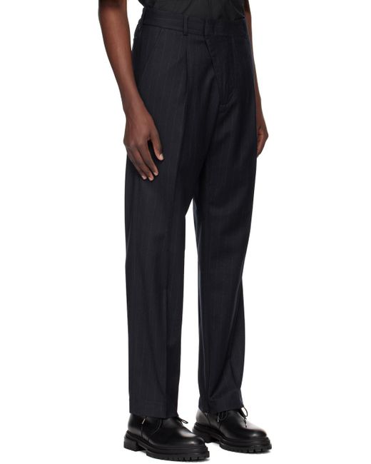 424 Black Striped Trousers for men