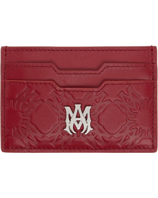 Amiri Red Lunar New Year 'Ma' Quad Leather Card Holder for men