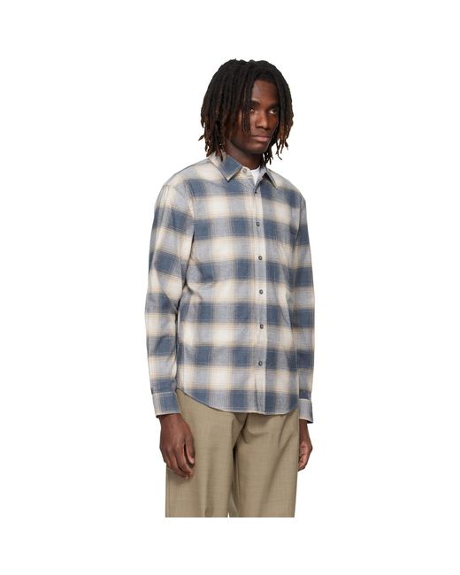 Boss Black Checked Relaxed-Fit Flannel Shirt for men