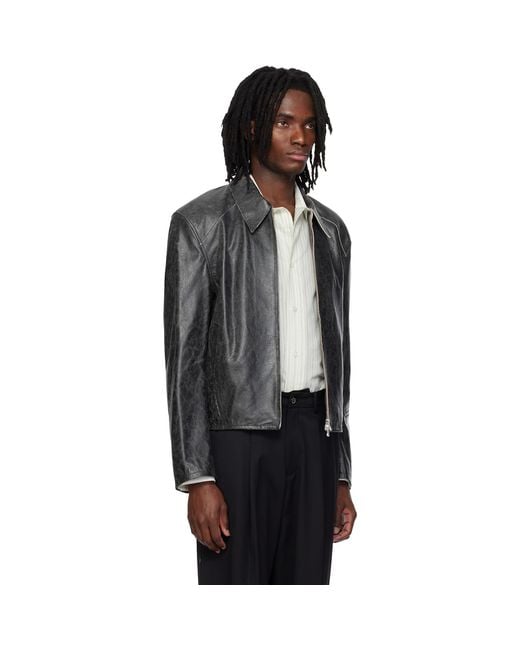 MMIC Black Vapor Leather Jacket for men