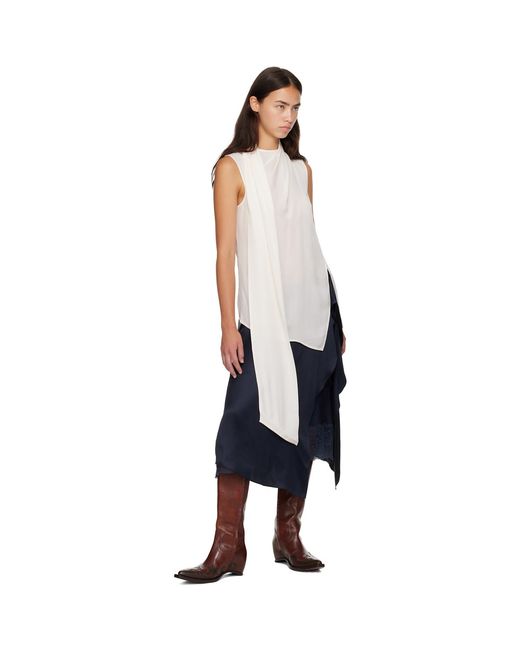 Acne White Silk Sleeveless Blouse