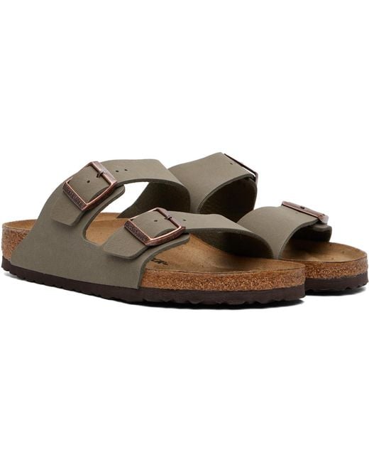 Birkenstock Brown Regular Arizona Birkibuc Sandals for men