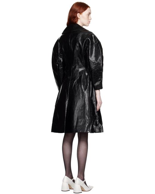 ShuShu/Tong Black Croc Faux-leather Coat