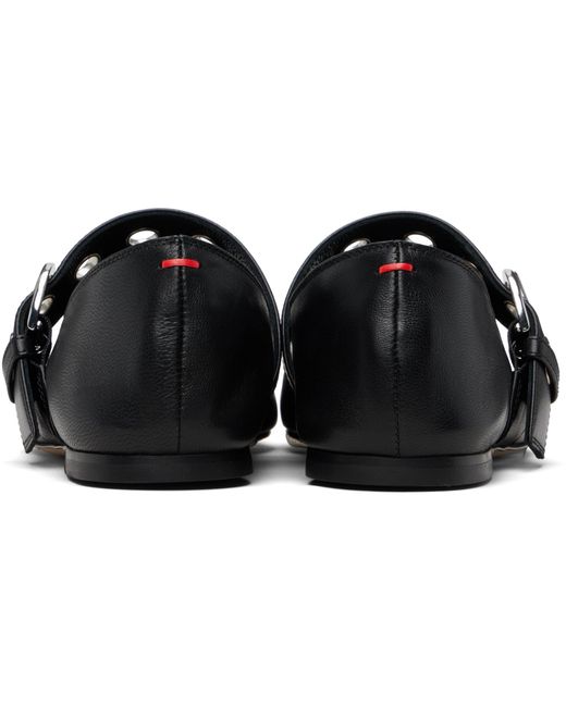 Aeyde ブラック Uma アイレット レザー メリージェーン フラットシューズ Black