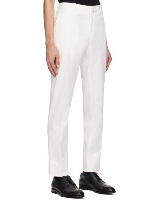 Zegna Off-white Slim-fit Trousers for men