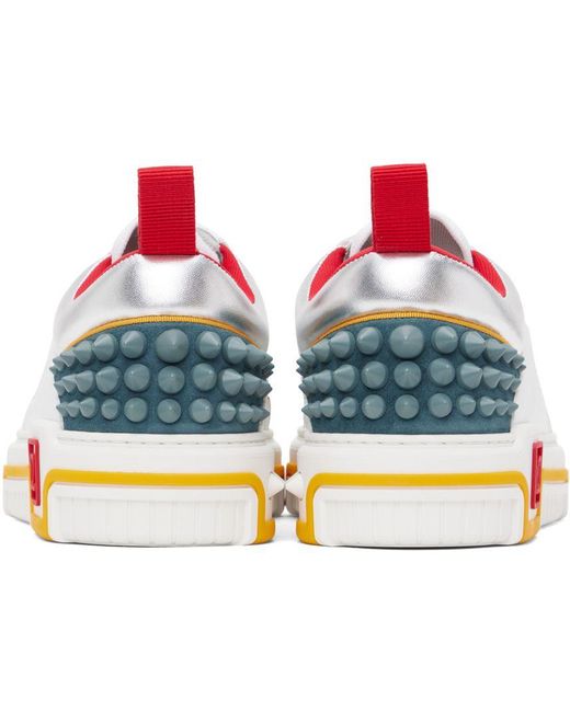 Christian Louboutin Astroloubi Spiked Leather and Mesh Sneakers - Men - White Sneakers - EU 42