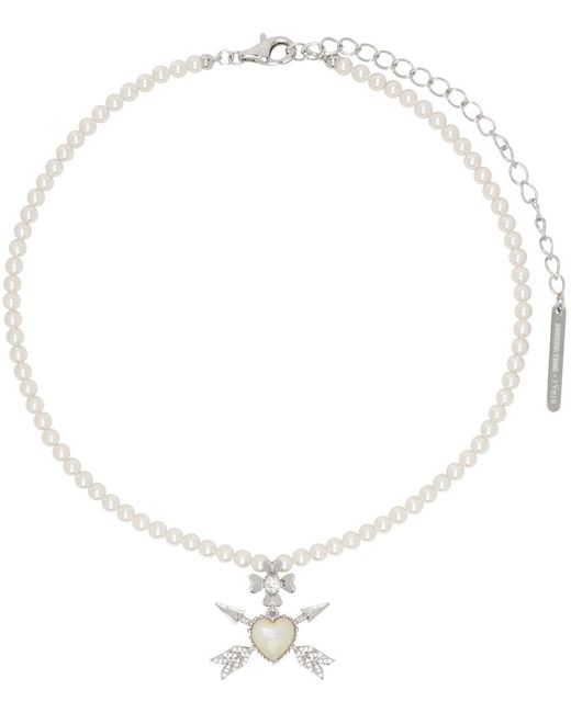 ShuShu/Tong Yvminエディション ホワイト Double Arrow Heart ネックレス White