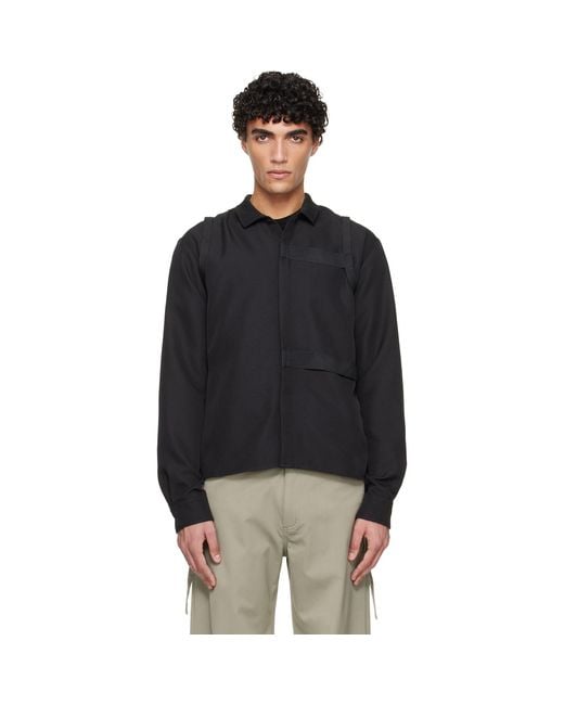 HELIOT EMIL Black Sinew Shirt for men