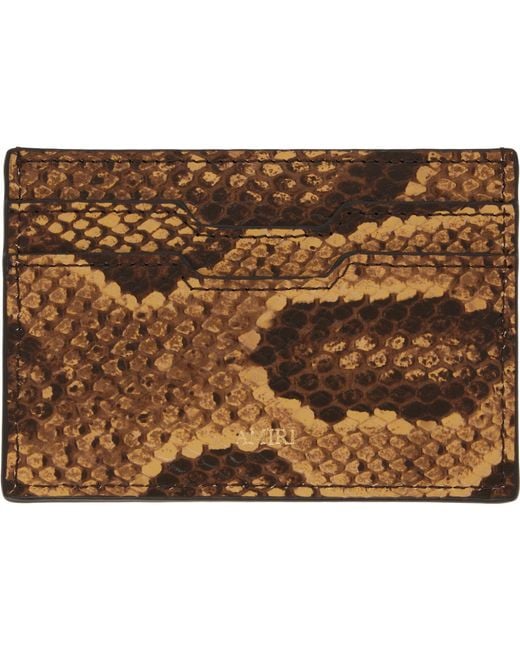 Amiri Metallic Python Card Holder for men