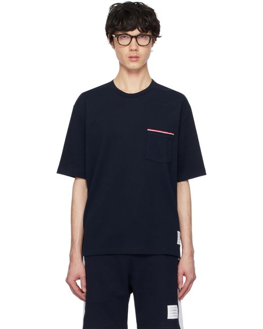 Thom Browne Blue Oversized Short Sleeve Pocket T-Shirt for men