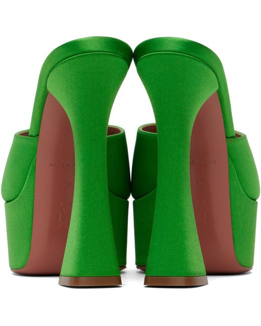 AMINA MUADDI Green Dalida Plateau Heeled Sandals