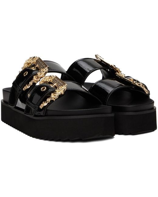 Versace Black Baroque Buckle Sandals