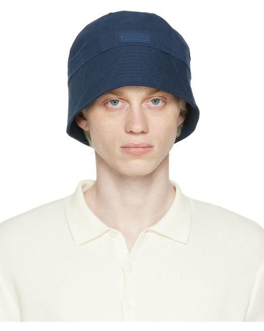 Jacquemus Cotton 'le Marino' Bucket Hat in Navy (Blue) for Men | Lyst ...