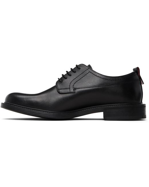 HUGO Black Logo Tab Leather Derbys for men