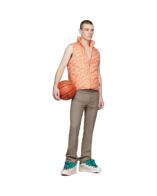 ERL Orange Polyester Down Vest for men