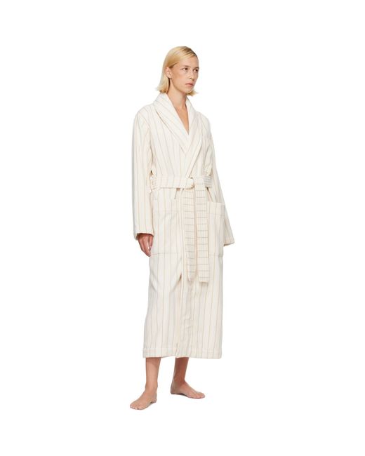 Tekla White Off- & Terry Classic Bathrobe