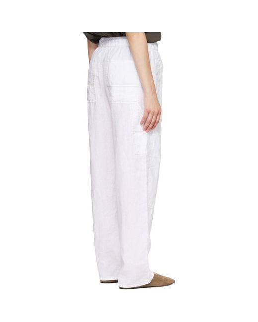 Rag & Bone White Atlas Linen Trousers