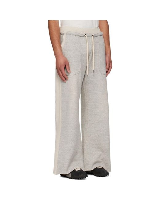 R13 White Side Insert Sweatpants for men