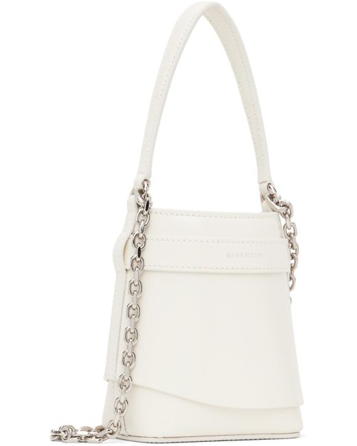 Givenchy White Micro Shark Lock Bucket Bag