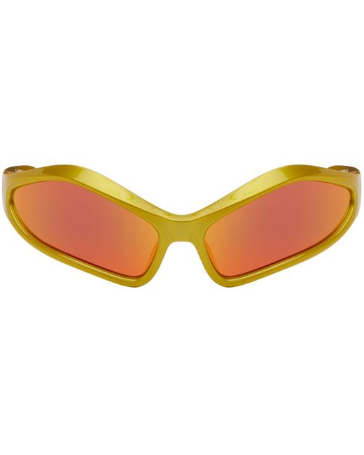 Balenciaga Multicolor Yellow Fennec Oval Sunglasses for men
