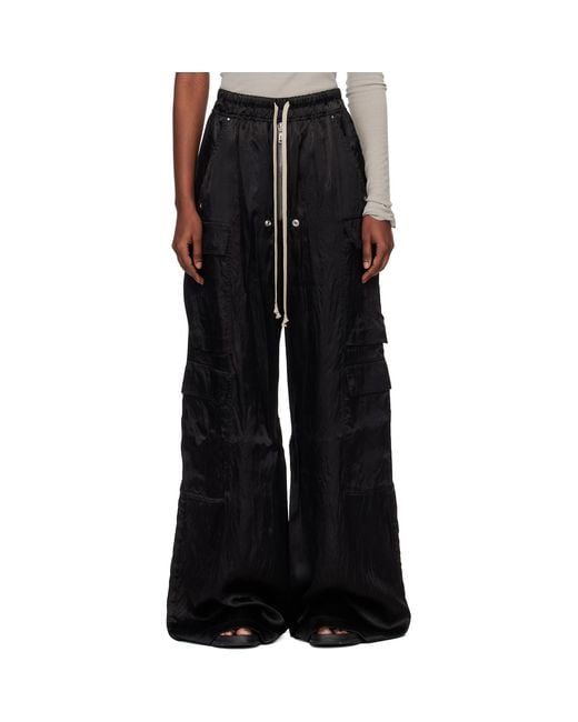 Rick Owens Black Temple Cargobelas Cargo Pants